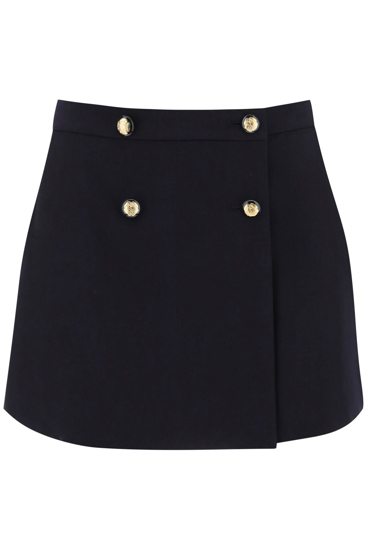 Alexander mcqueen mini wrap skirt with seal buttons