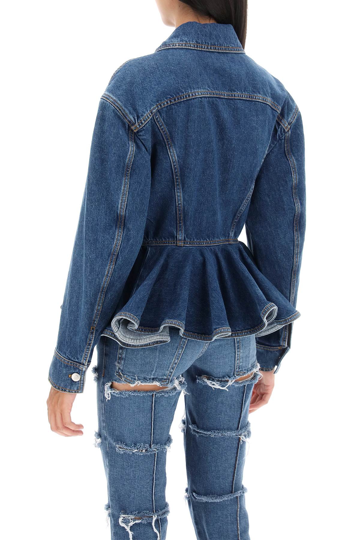 Alexander mcqueen denim peplum jacket