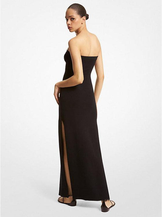 Stretch Cashmere Strapless Maxi Dress