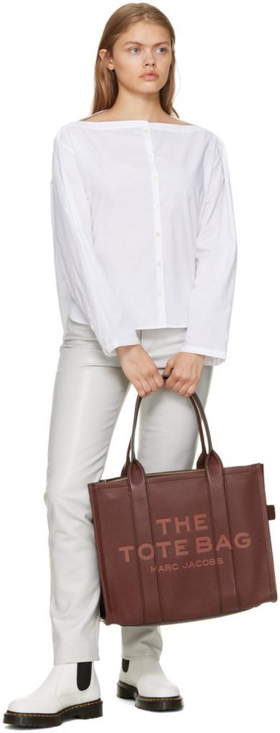 Burgundy 'The Leather Large Tote Bag' Tote