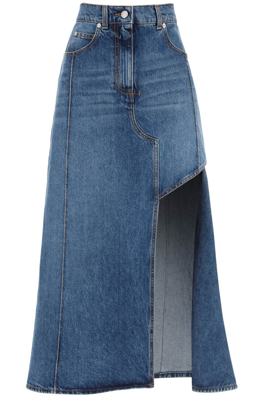 Alexander mcqueen denim skirt with cut out