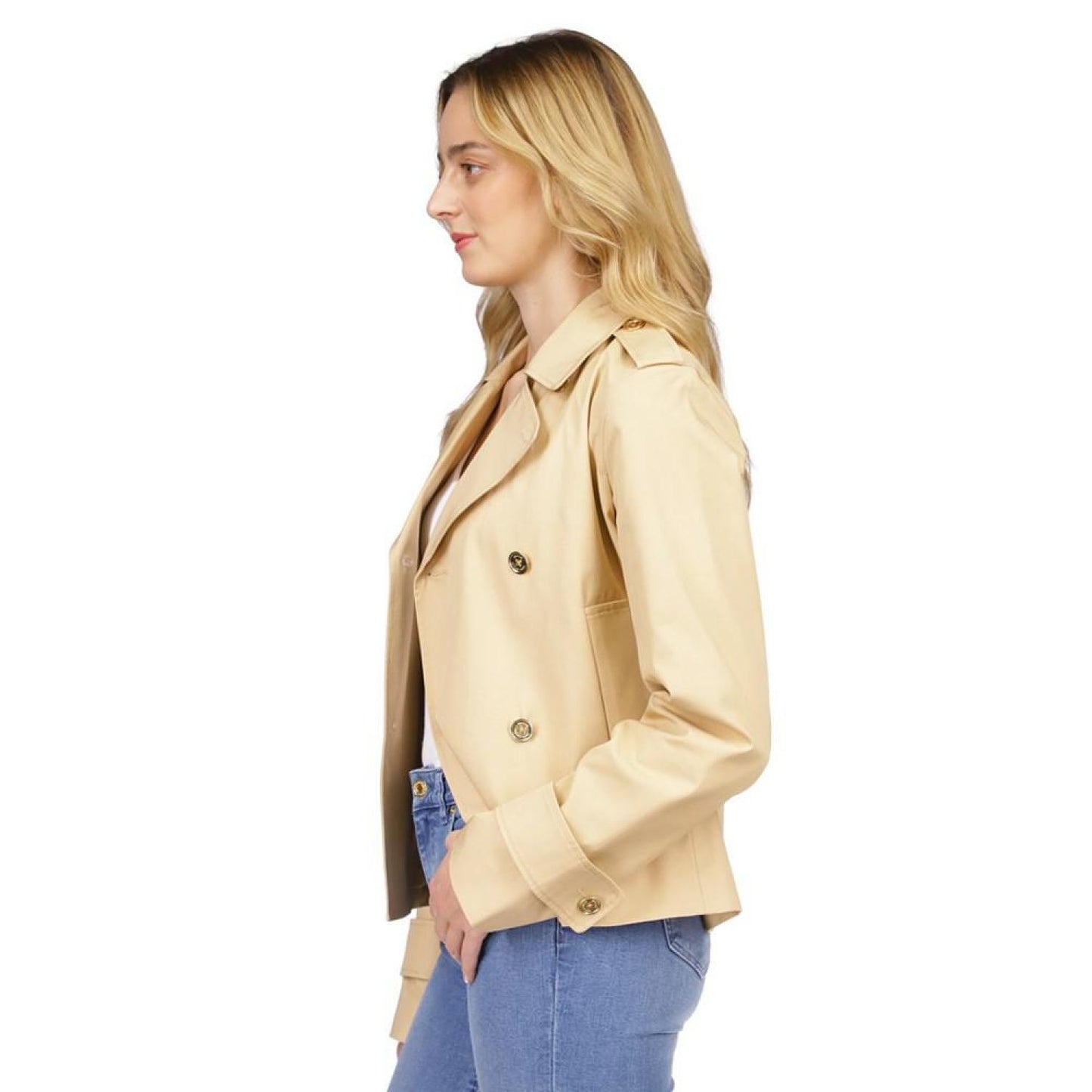 Women's Cotton Cropped Peacoat