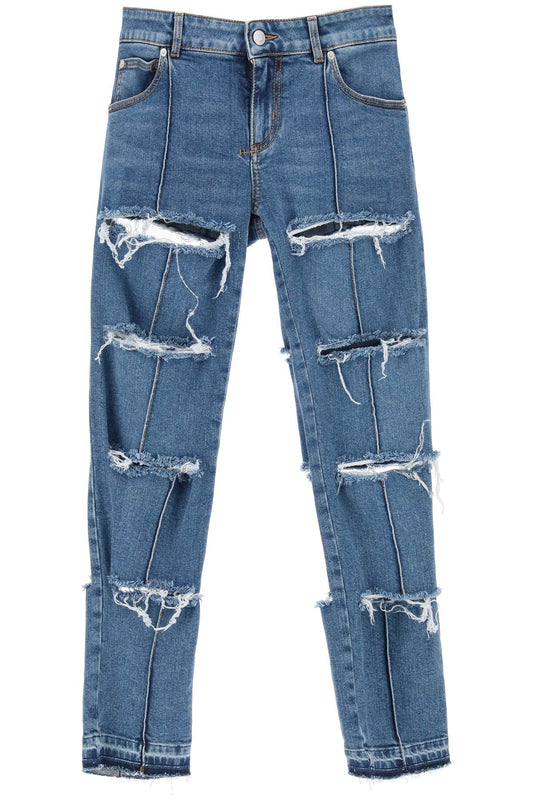 Alexander mcqueen slim fit slashed jeans