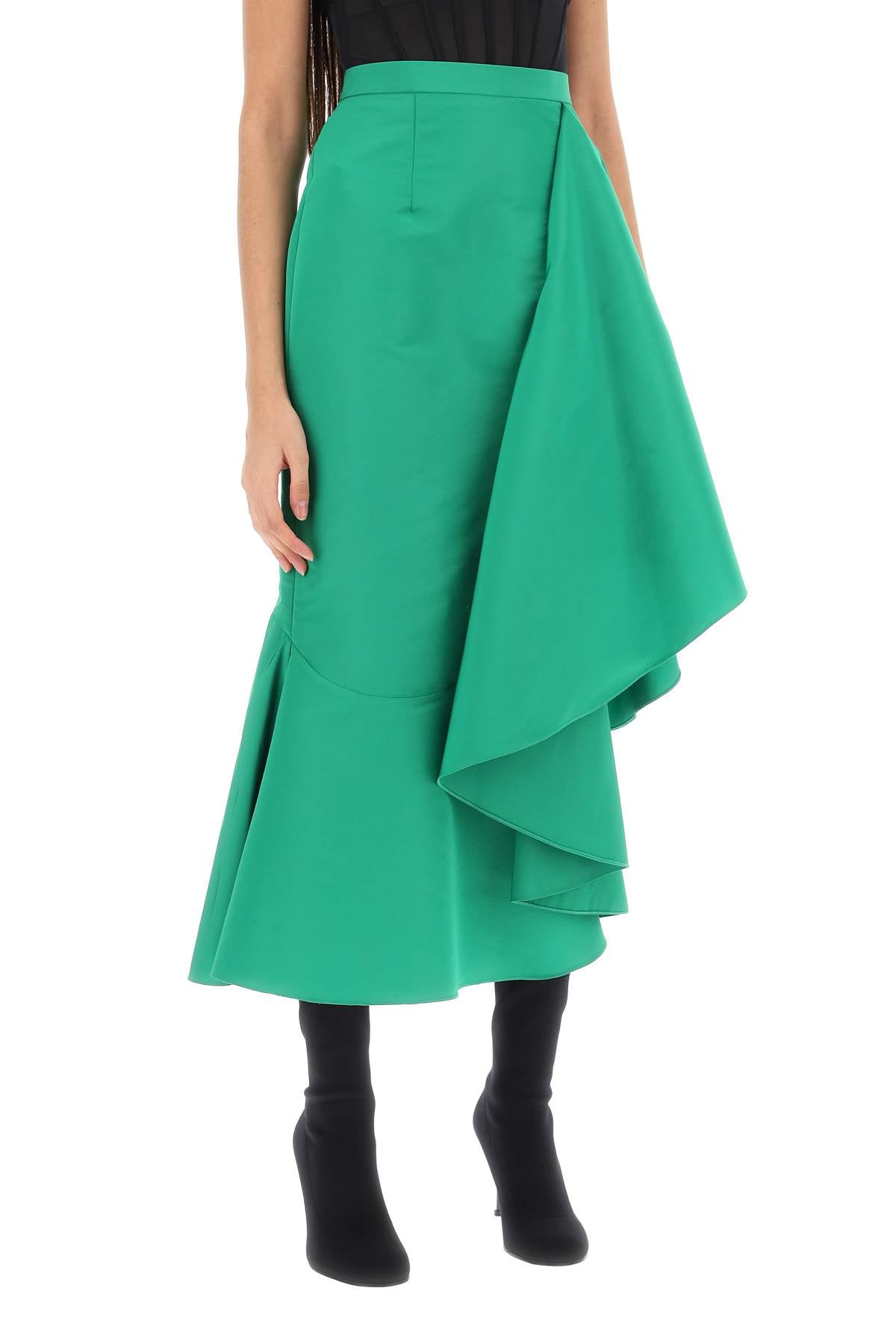 Alexander mcqueen asymmetric skirt with maxi flounce