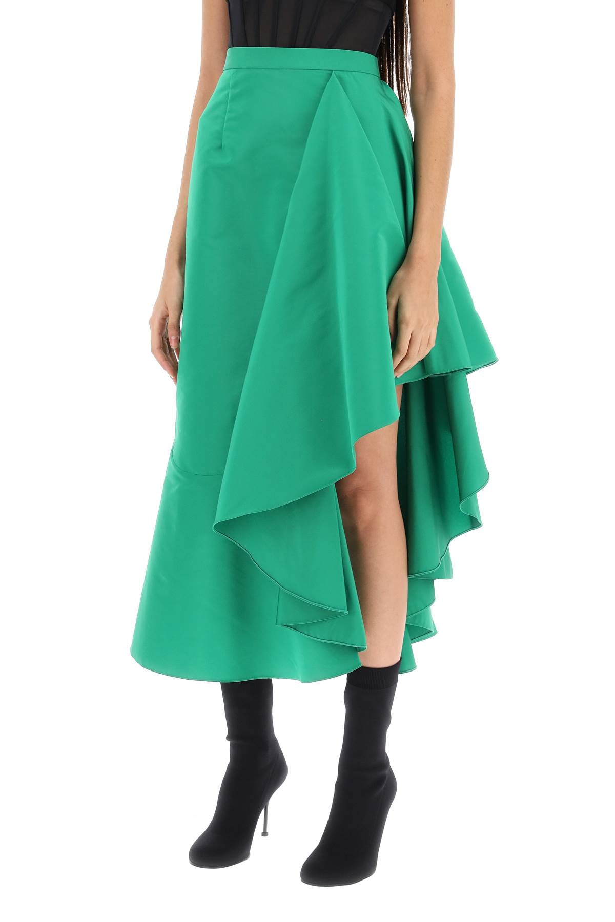 Alexander mcqueen asymmetric skirt with maxi flounce