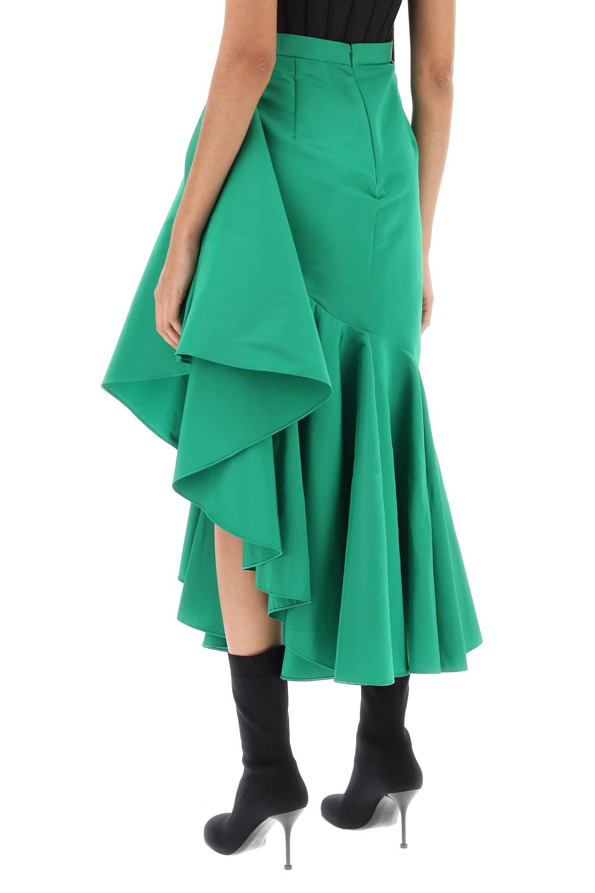 Alexander mcqueen asymmetric skirt with maxi flounce