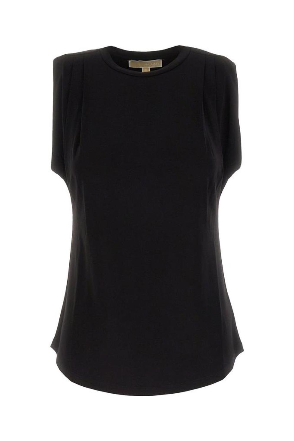 Michael Michael Kors Crewneck Pleated Sleeveless Top