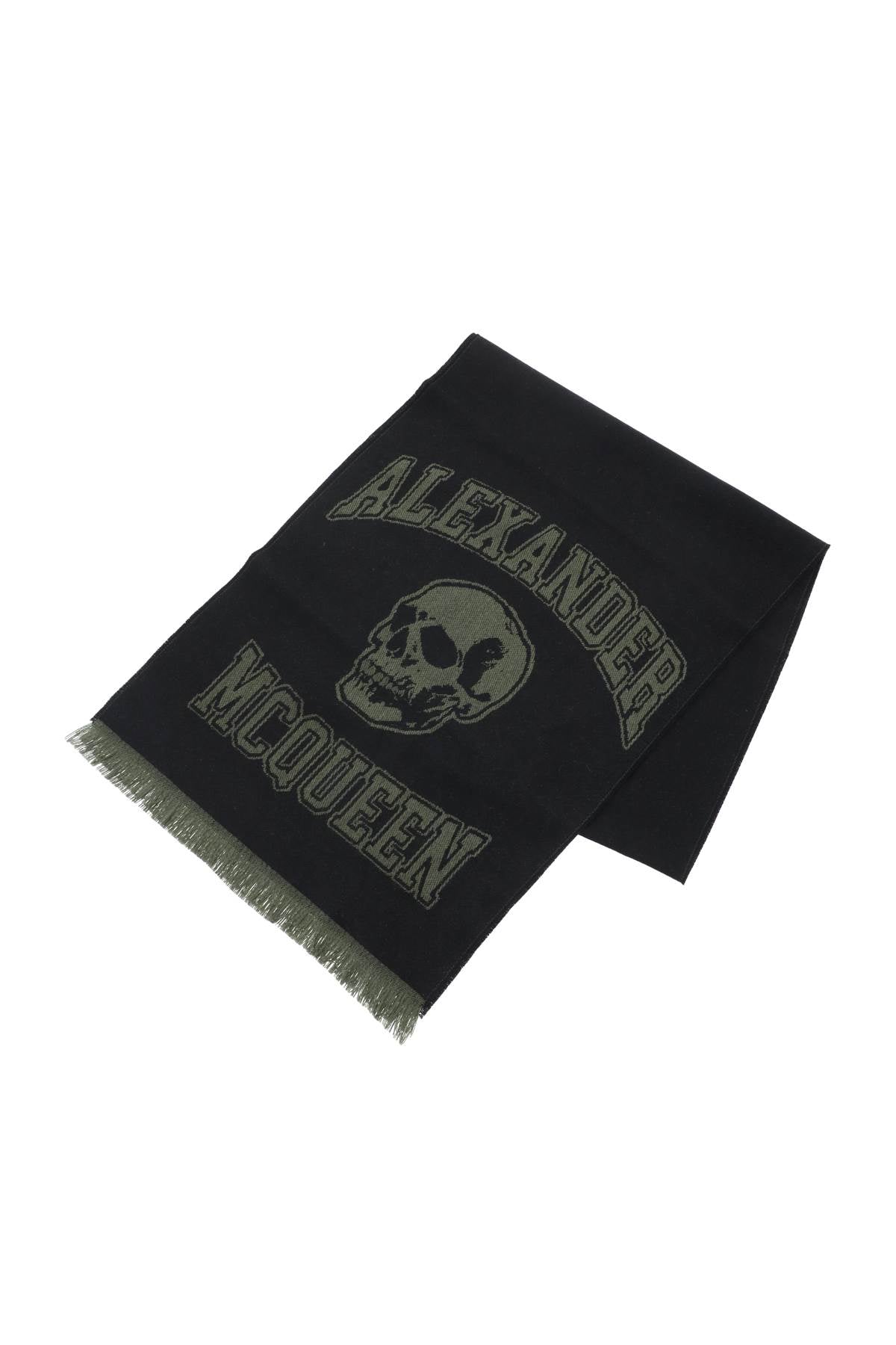 Alexander mcqueen varsity logo wool scarf