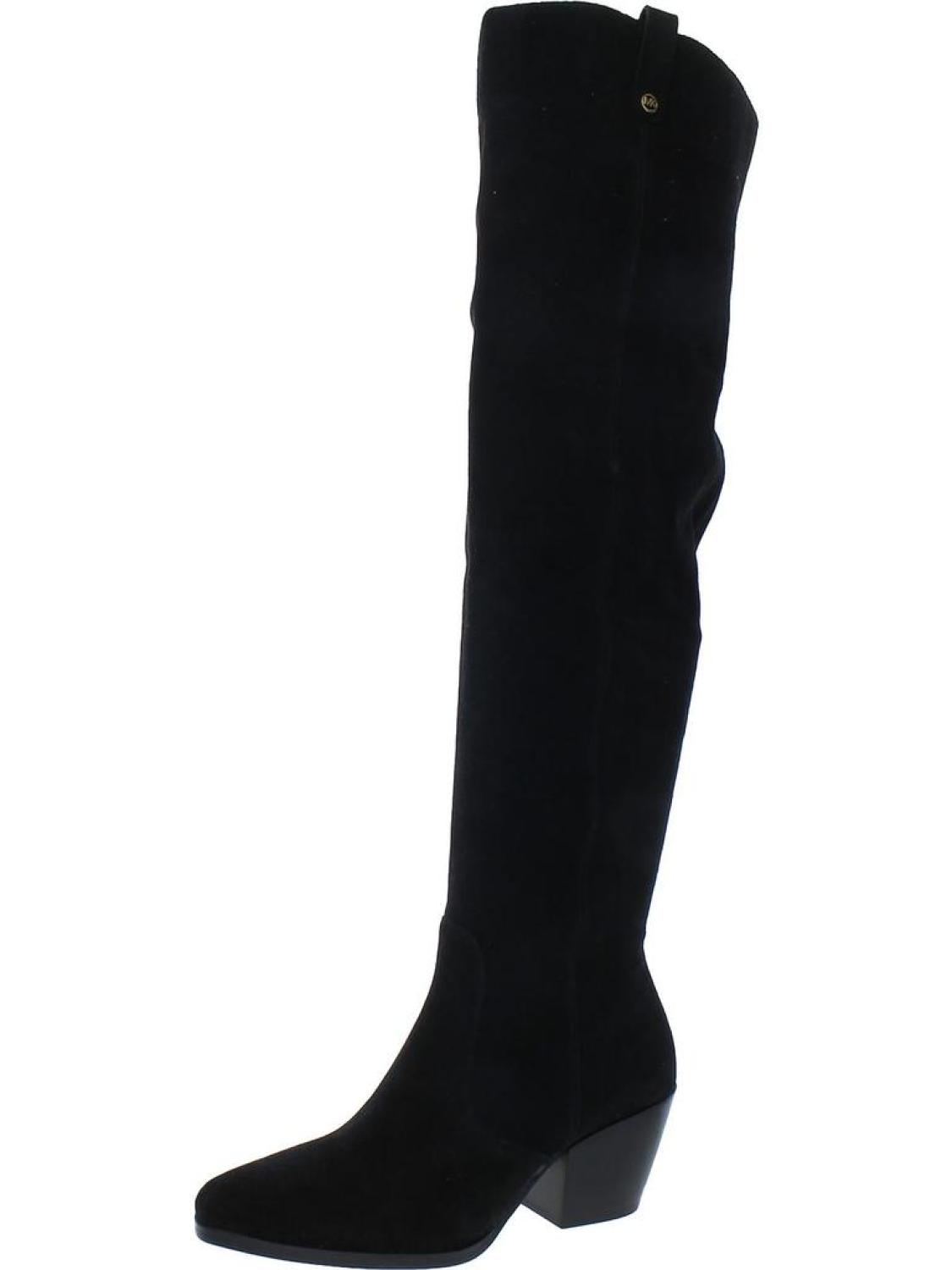 Womens Leather Round Toe Over-The-Knee Boots