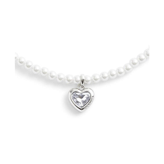 Faux Stone Heart imitation pearl Choker Necklace