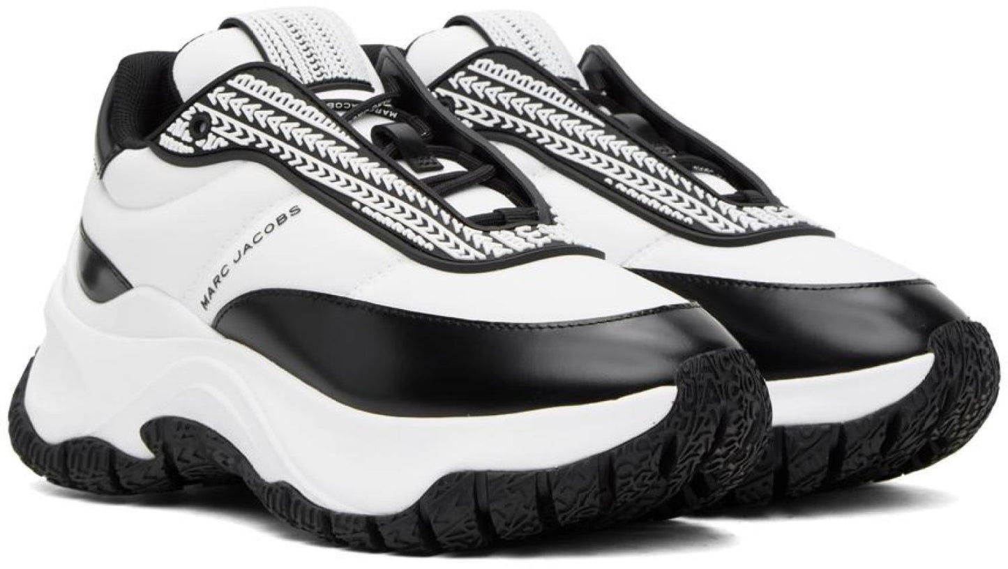 White & Black 'The Lazy Runner' Sneakers