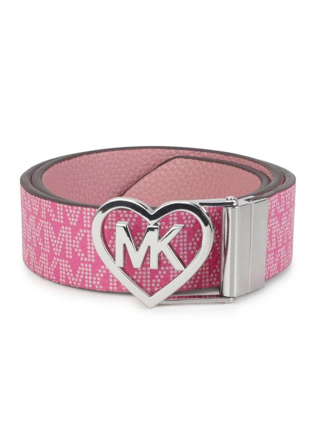 Michael Kors Kids Monogram Printed Reversible Logo-Plaque Belt