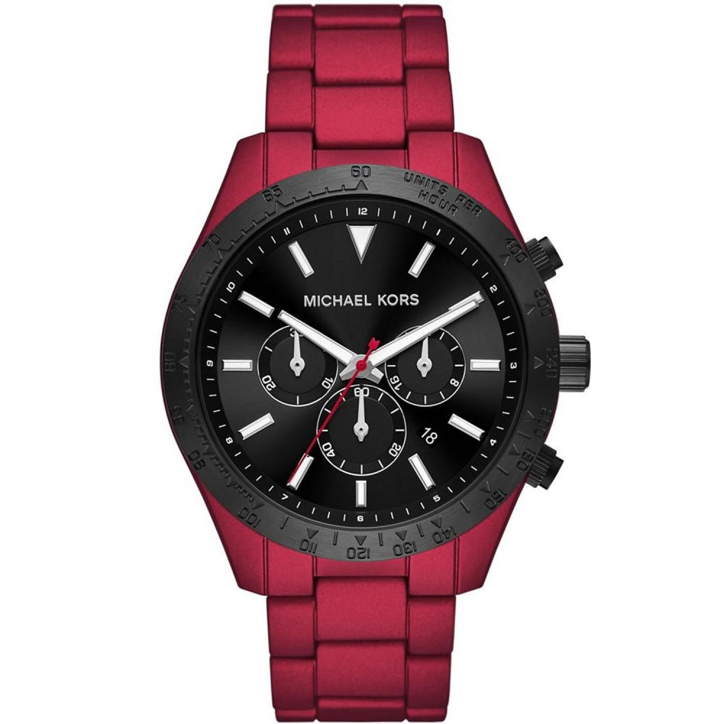 Men's Layton Matte Red Stainless Steel Bracelet Watch, 45mm