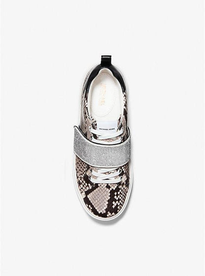 Emmett Embellished Snake Embossed Leather Sneaker