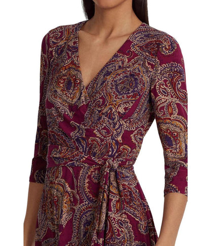 Petite Paisley Surplice Jersey Dress