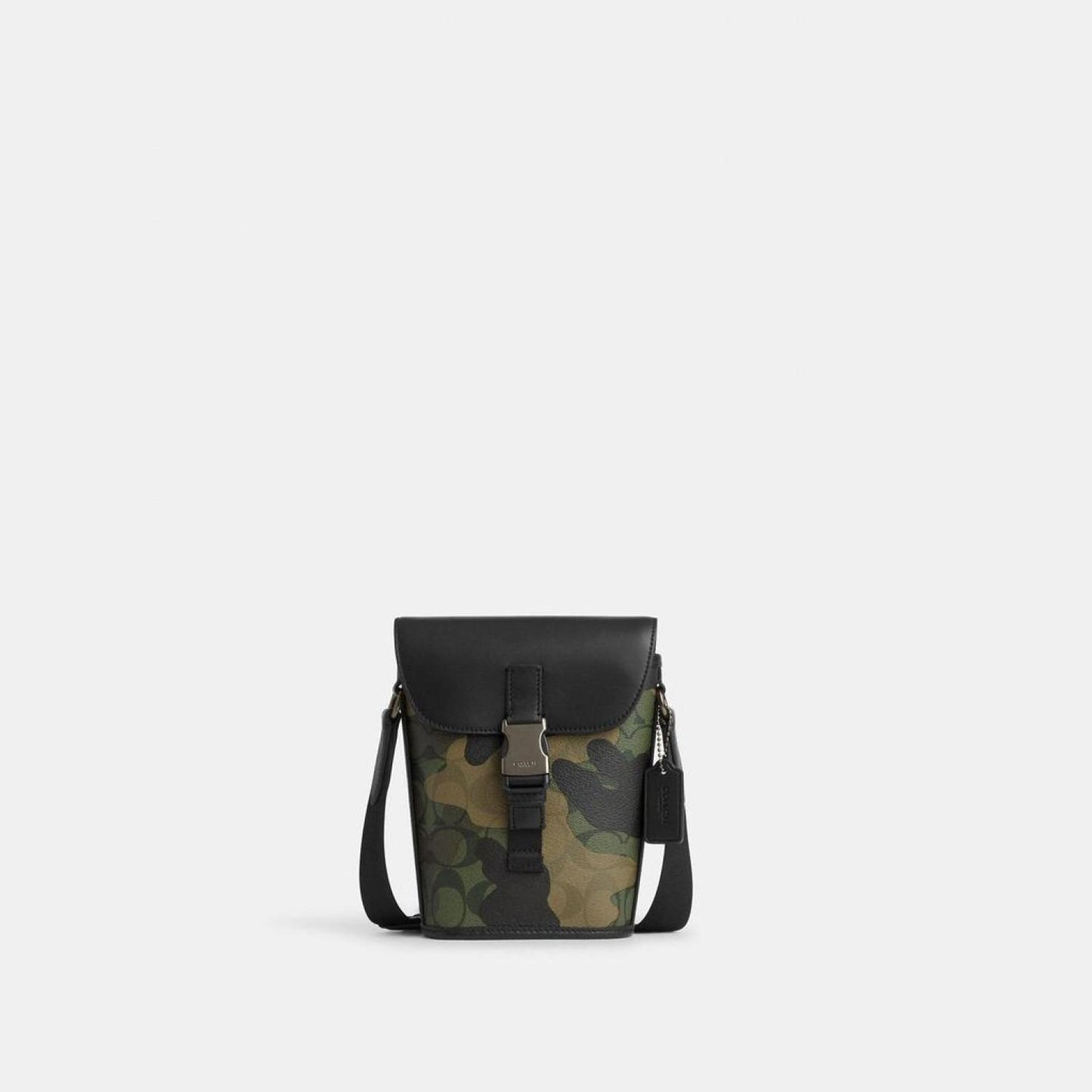 Coach Outlet Track Small Flap Crossbody In Signature Canvas With Camo Print