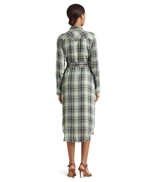 Plaid Twill Shirtdress