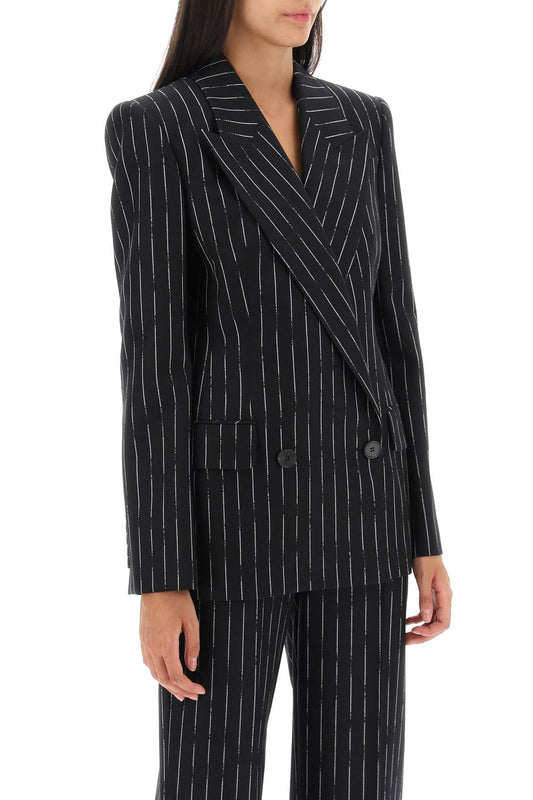 Alexander mcqueen broken pinstripe jacket