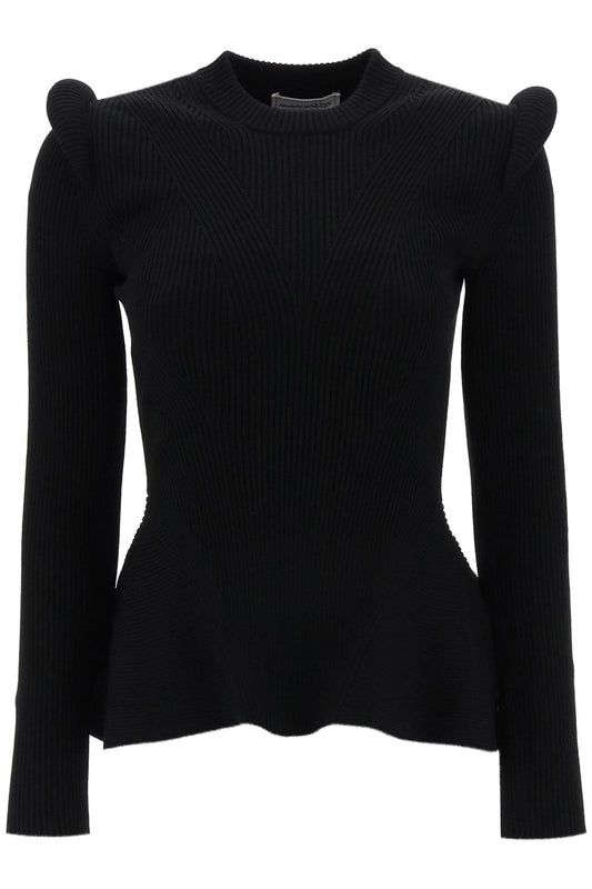 Alexander mcqueen ribbed peplum sweater