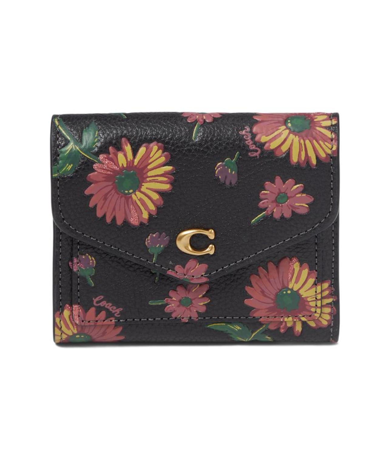 Floral Printed Leather Wyn Small Wallet