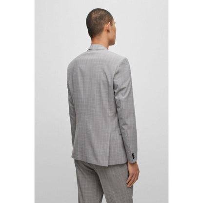 Extra-slim-fit checked suit in performance-stretch fabric