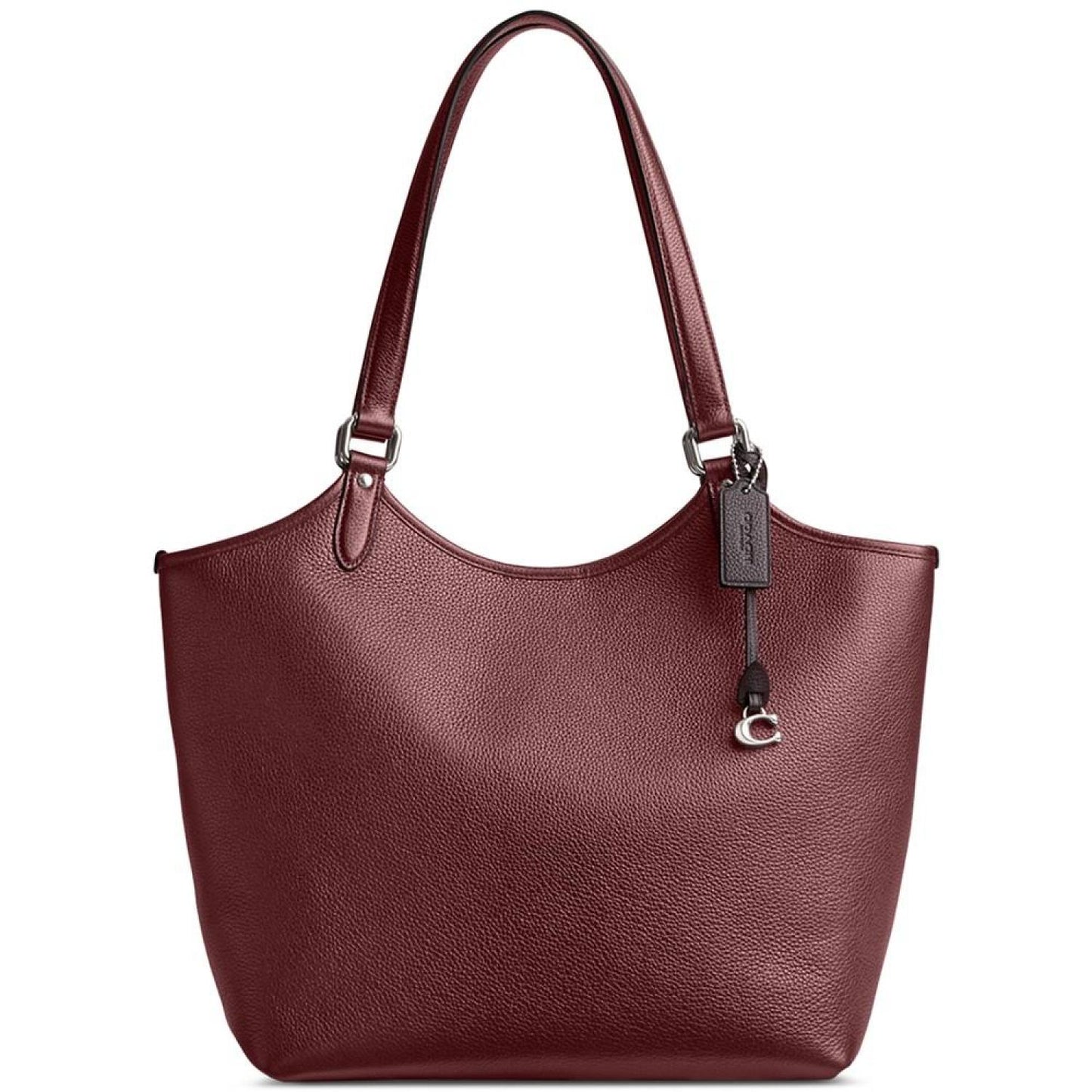 Metallic Pebble Leather Medium Day Tote