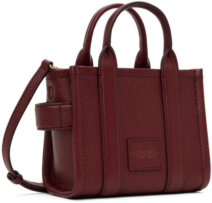 Burgundy 'The Leather Mini Tote Bag' Tote