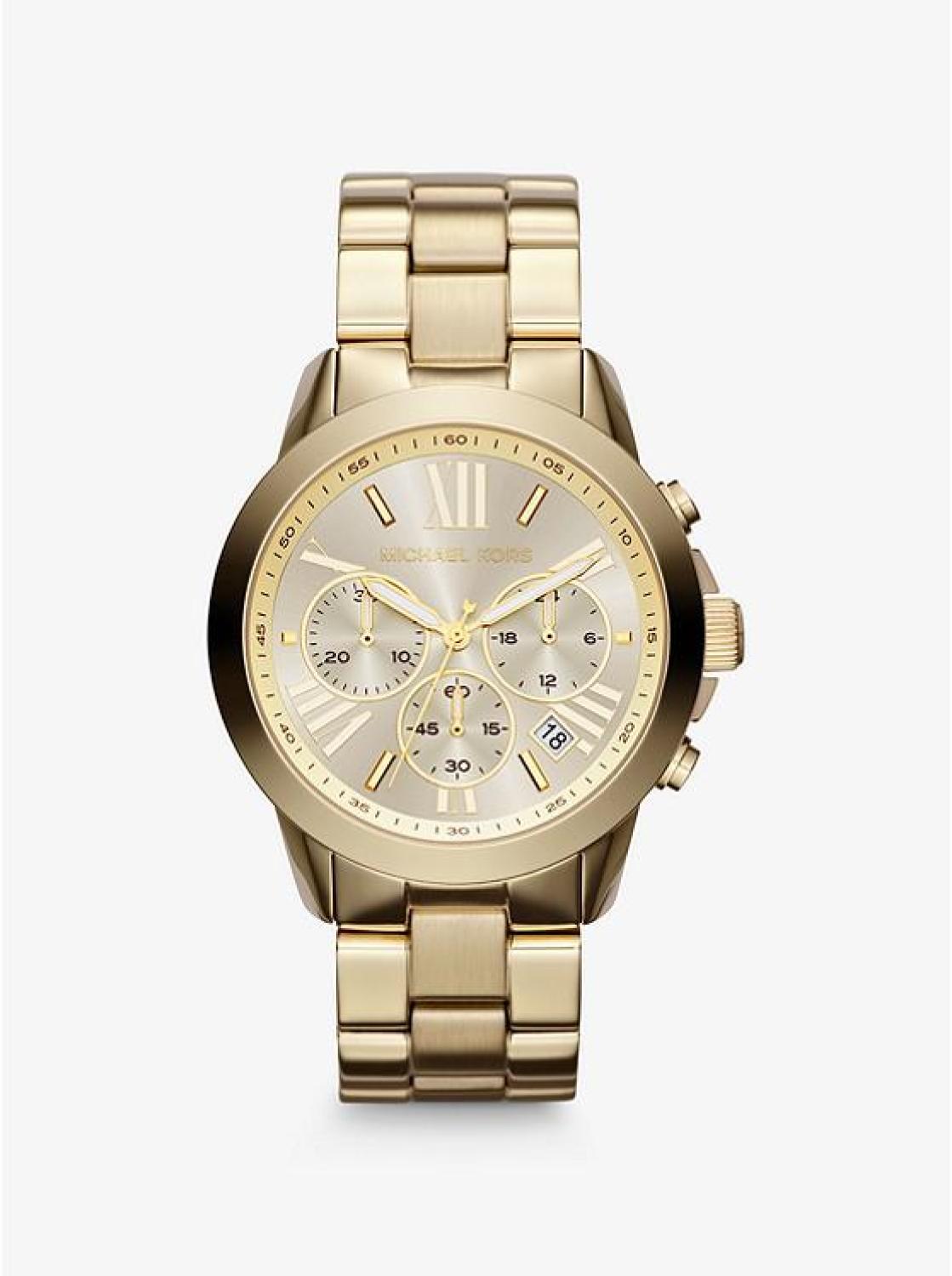 Oversized Gold-Tone Watch