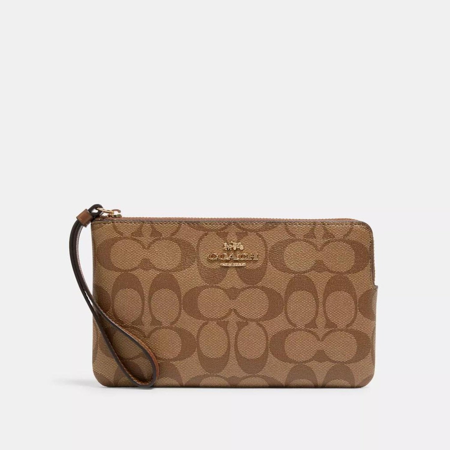 Coach Outlet Large Corner Zip Wristlet In Signature Canvas