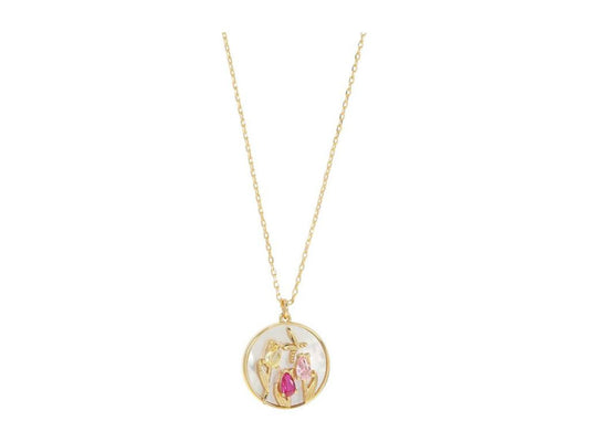 Greenhouse Mother-of-Pearl Tulip Pendant Necklace