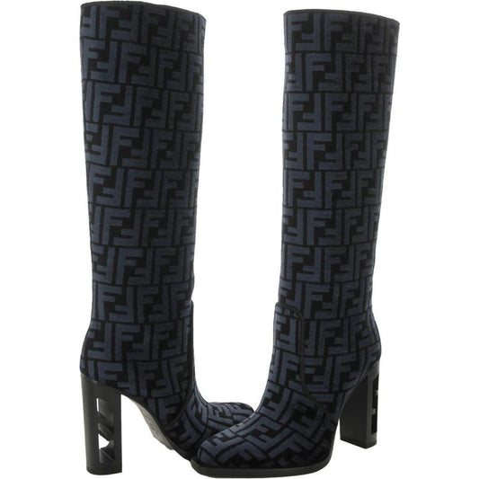 CINGLIA Jacquard FF Womens Faux u Faux Suede Knee-High Boots