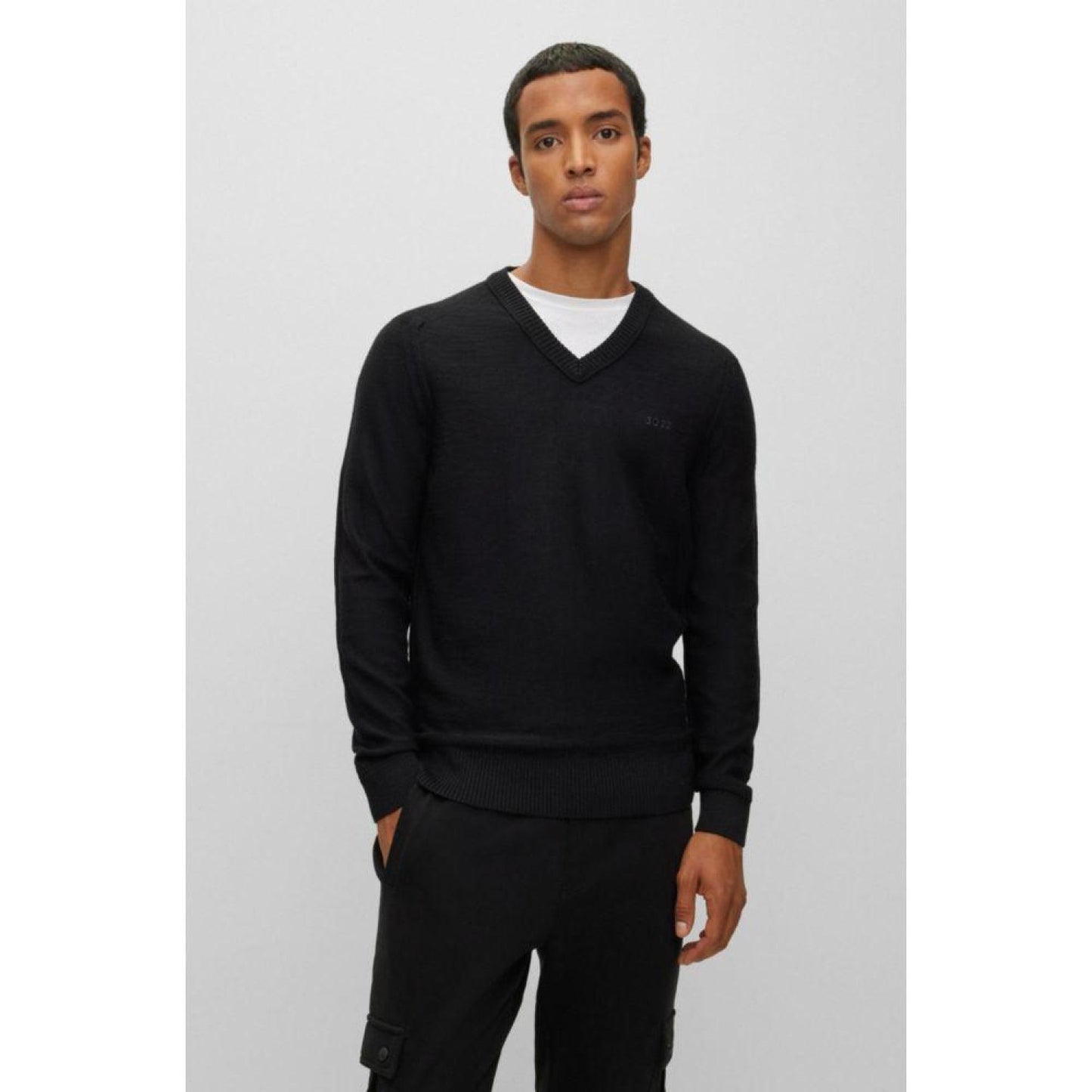 Wool-blend regular-fit sweater with logo detail