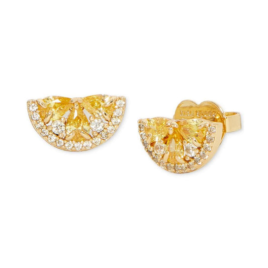 Gold-Tone Cubic Zirconia Lemon Stud Earrings