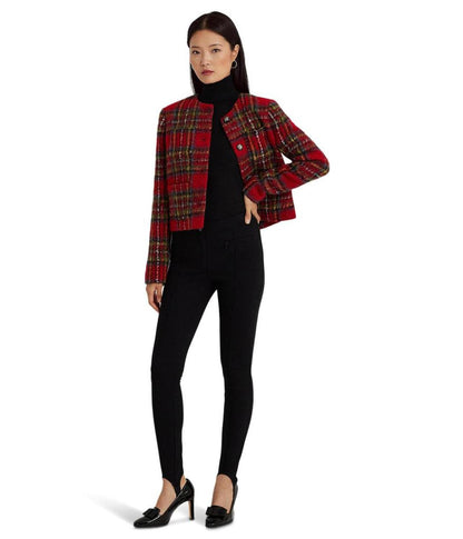 Plaid Mohair Cropped Jacket