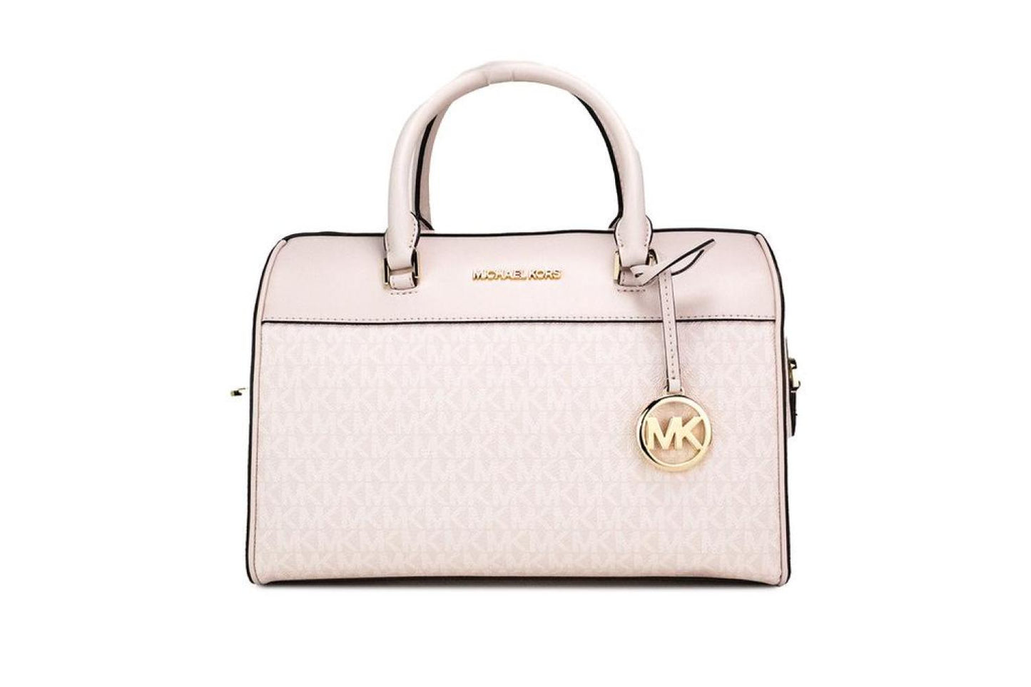 Michael Kors Travel Medium  Powder Blush Signature PVC Duffle Crossbody Women's Bag