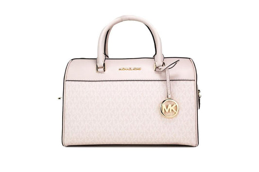 Michael Kors Travel Medium  Powder Blush Signature PVC Duffle Crossbody Women's Bag