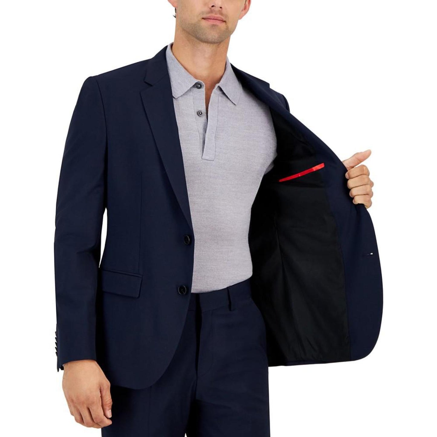 Men's Modern-Fit Solid Wool Blend Suit Jacket