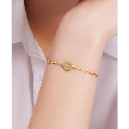 Gold-Tone Initial A Chain Link Bracelet