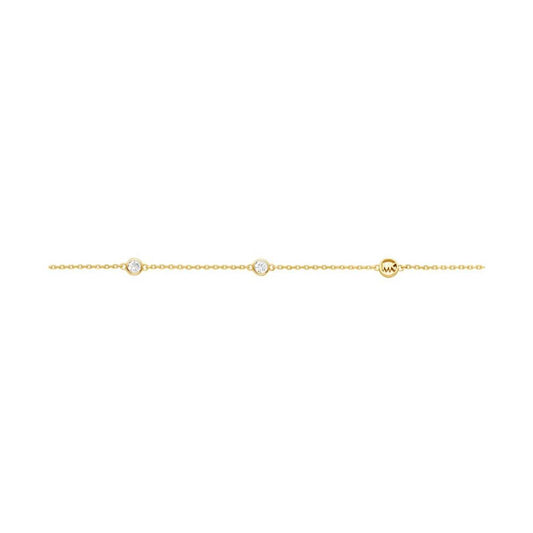 Gold-Tone or Silver-Tone Sterling Silver Station Necklace