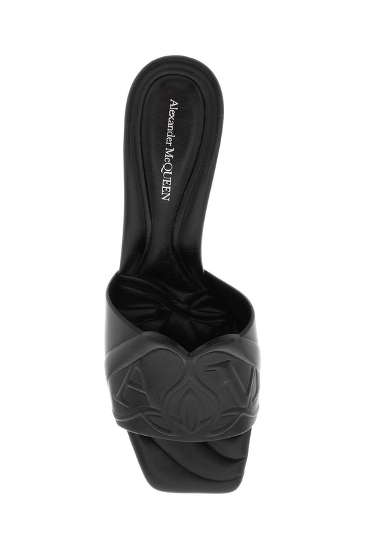 Alexander mcqueen embossed logo leather mules