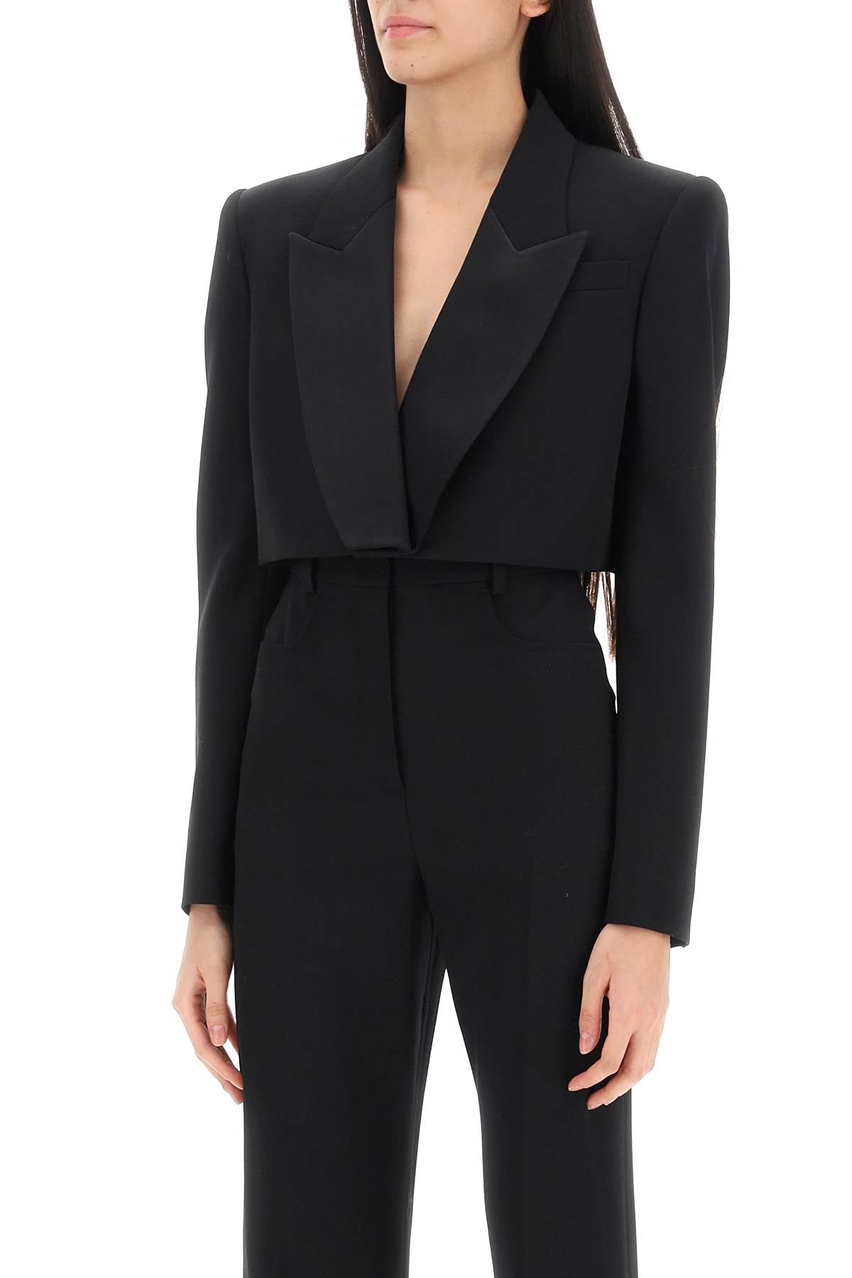 Alexander mcqueen cropped tuxedo jacket