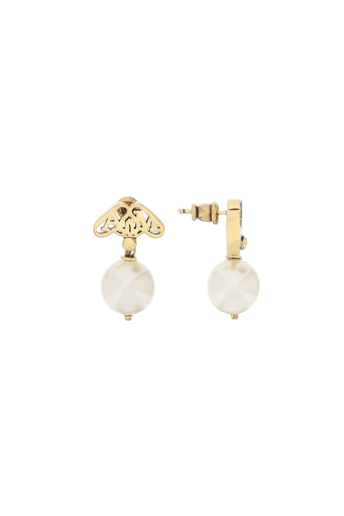 Alexander mcqueen pearl and seal earrings