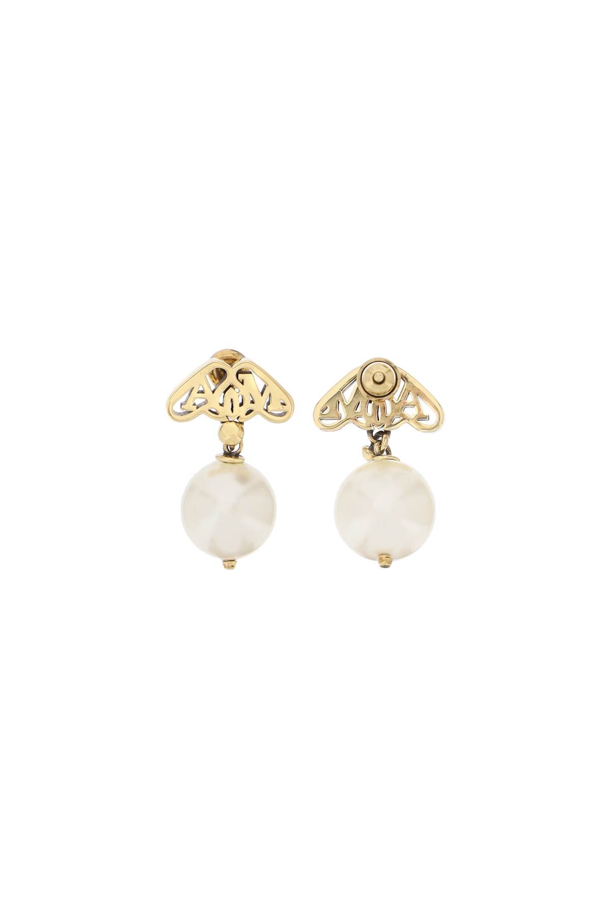 Alexander mcqueen pearl and seal earrings