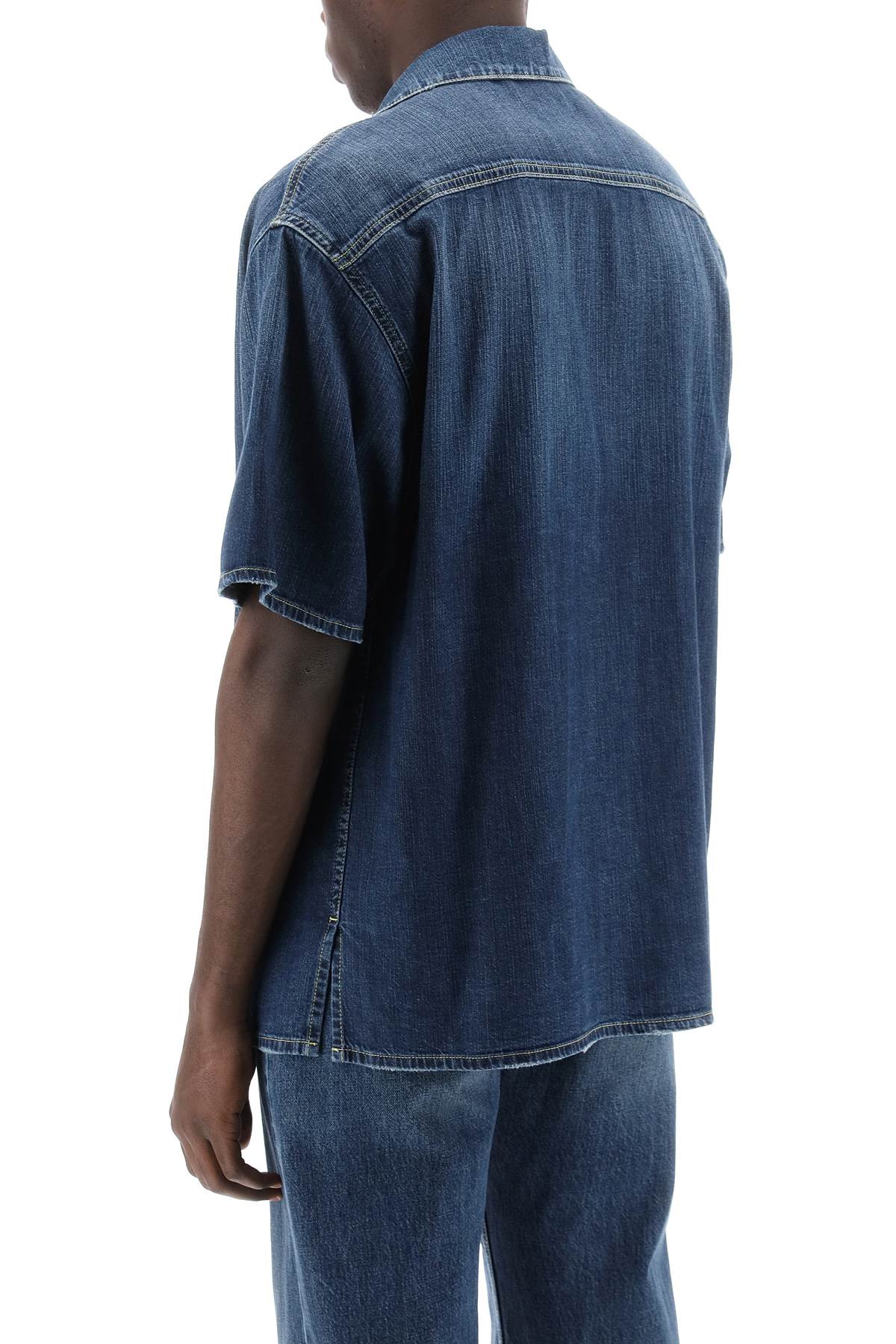 Alexander mcqueen organic denim short sleeve shirt