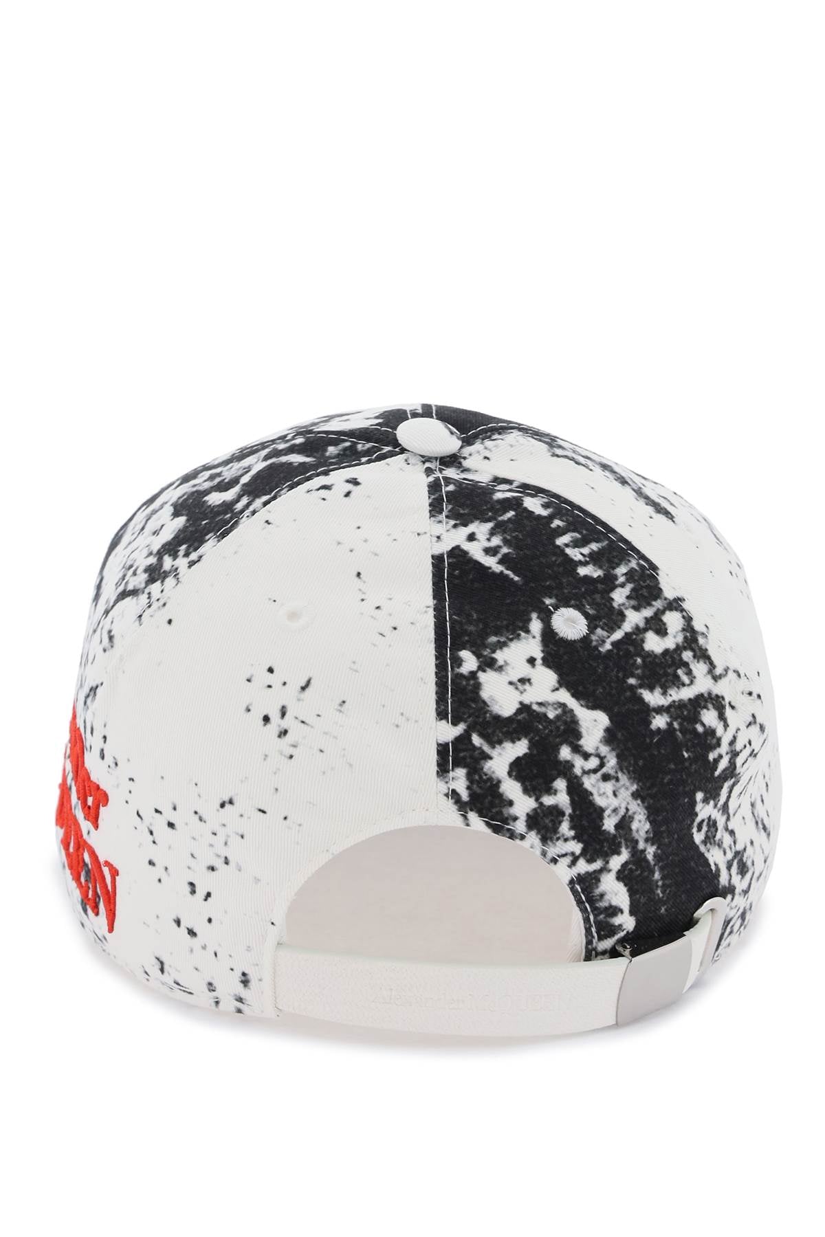 Alexander mcqueen printed baseball cap with logo embroidery