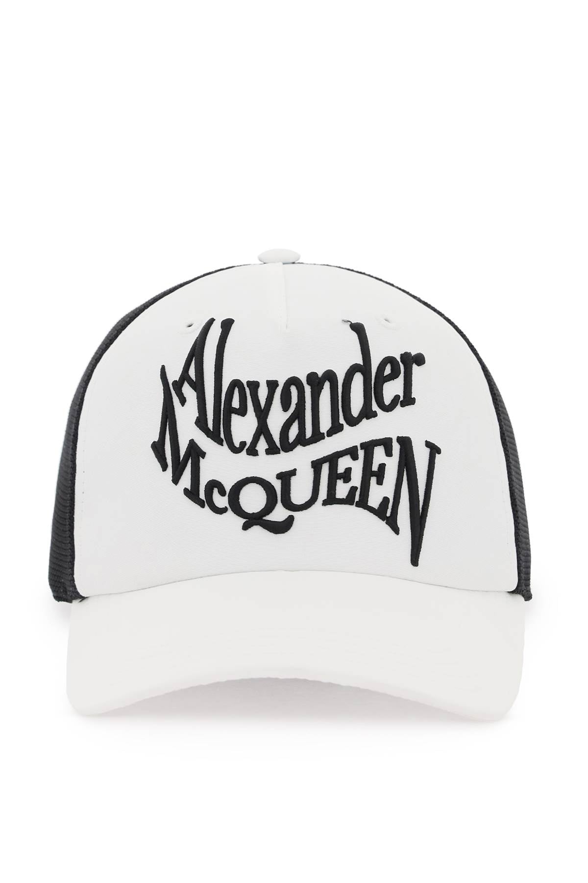 Alexander mcqueen cappello baseball con logo ricamato