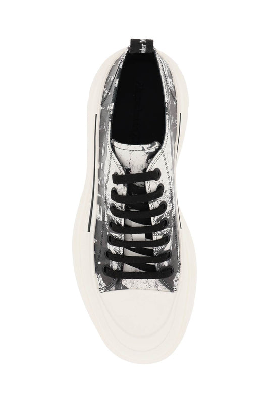 Alexander mcqueen fold print tread slick sneakers with