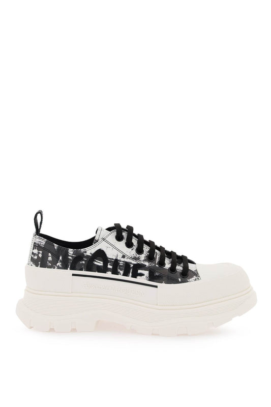 Alexander mcqueen fold print tread slick sneakers with