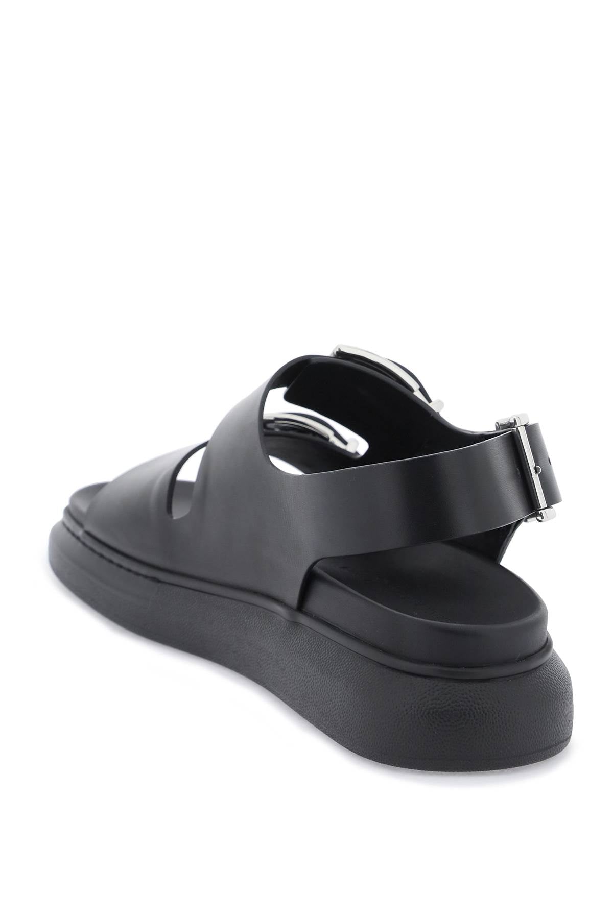 Alexander mcqueen leather sandals with maxi buckles