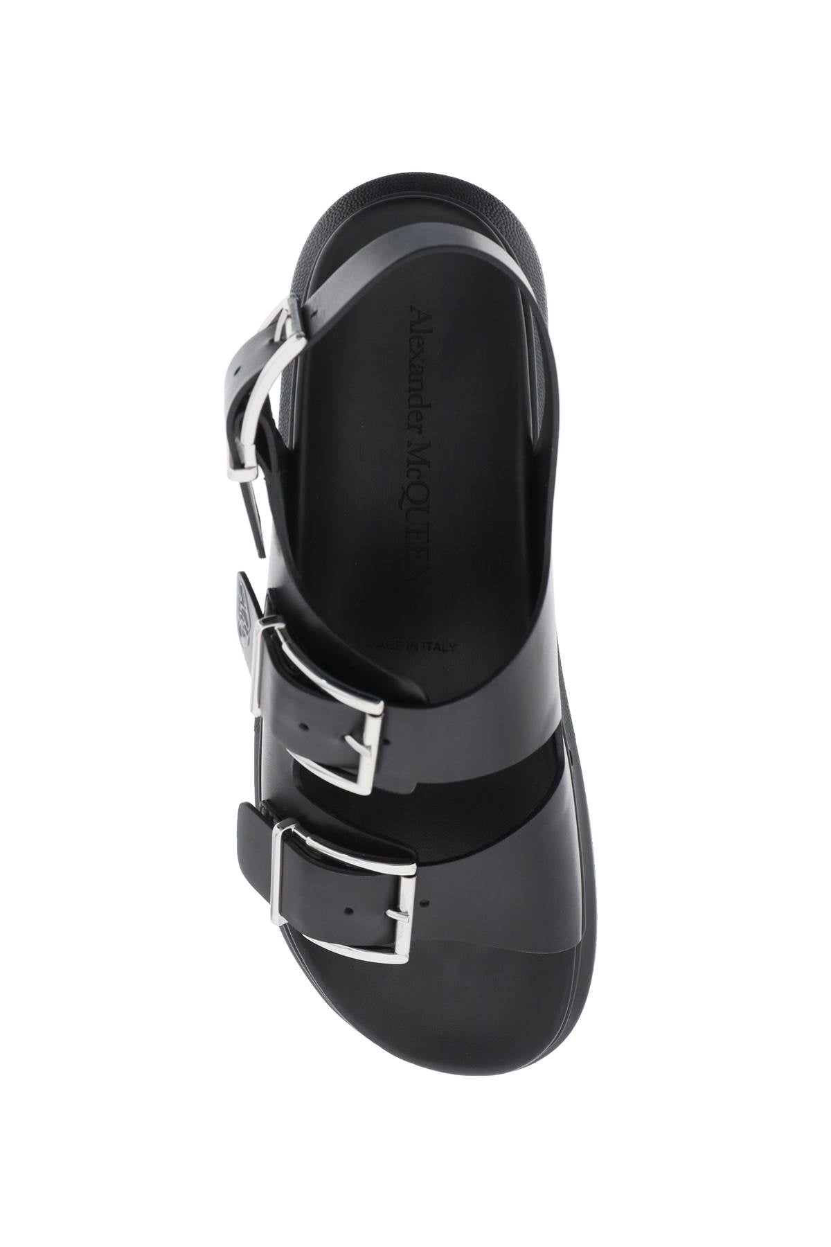 Alexander mcqueen leather sandals with maxi buckles